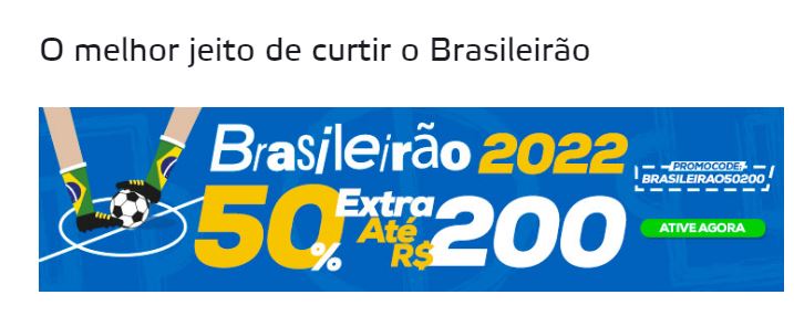 Betmotion - Bônus 50% até R$200 no Brasileirão