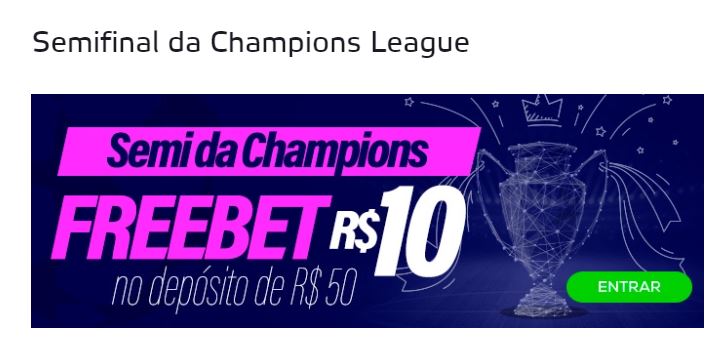 Promoção Betmotion - freebet nas semifinais da Champions League