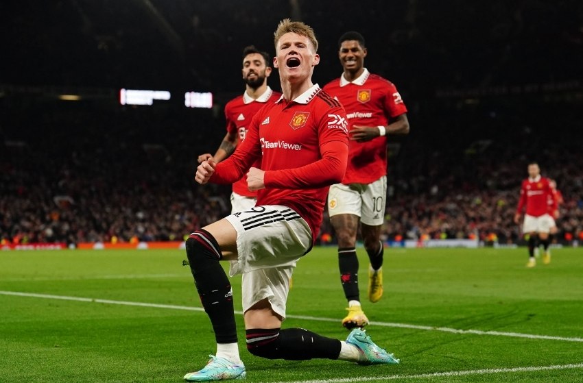 McTominay comemorando gol pelo United