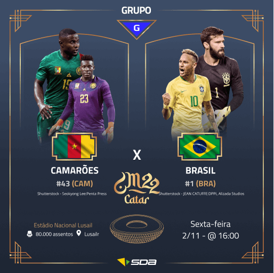 Camarões x Brasil: onde assistir, horário e escalações do jogo da
