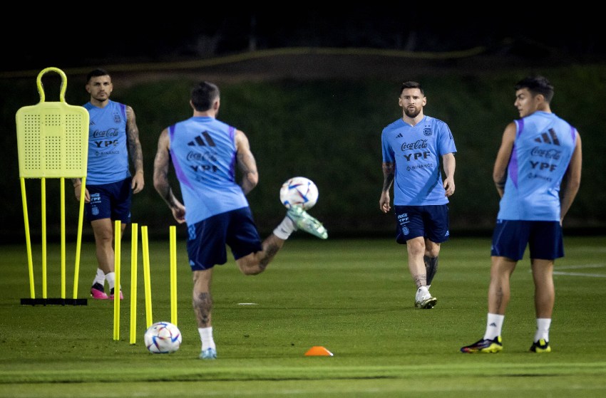 Treino da Argentina com Messi