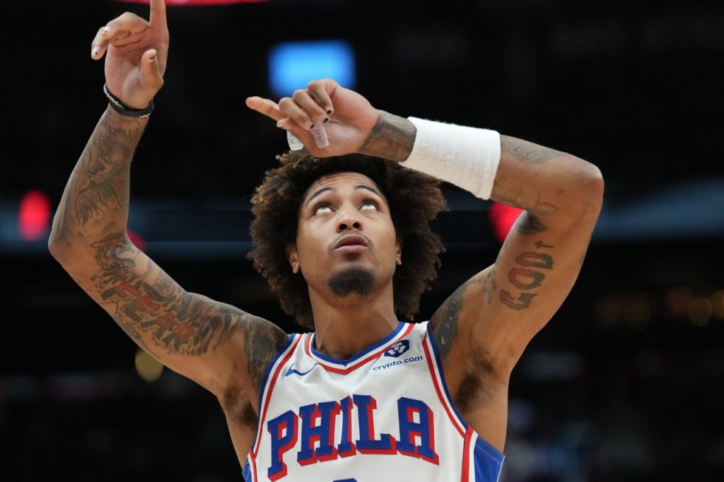 Kelly Oubre Jr. em ação pelo Philadelphia 76ers, no final do mês passado