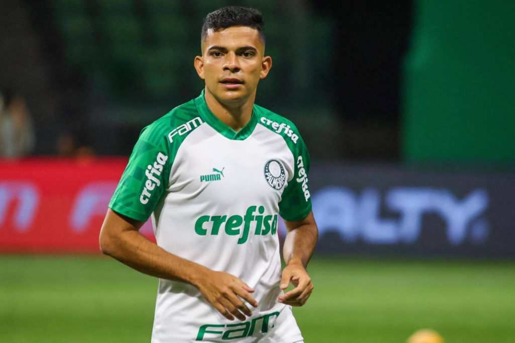 Atacante Bruno Rodrigues em jogo do Palmeiras