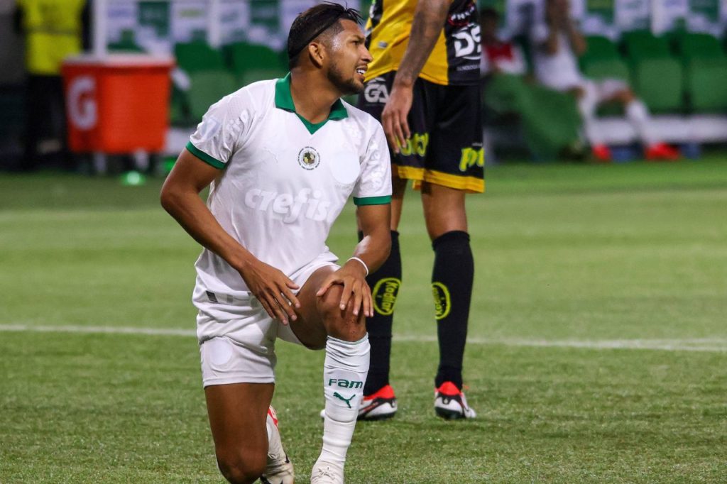 Centroavante Rony em ação pelo Palmeiras