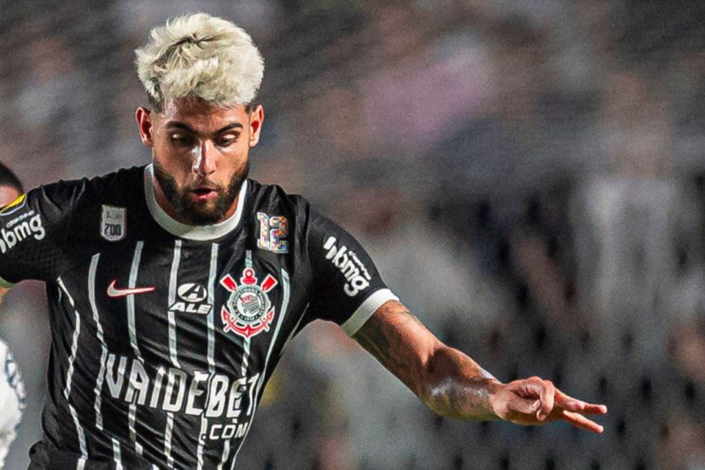 Atacante Yuri Alberto em jogo do Corinthians