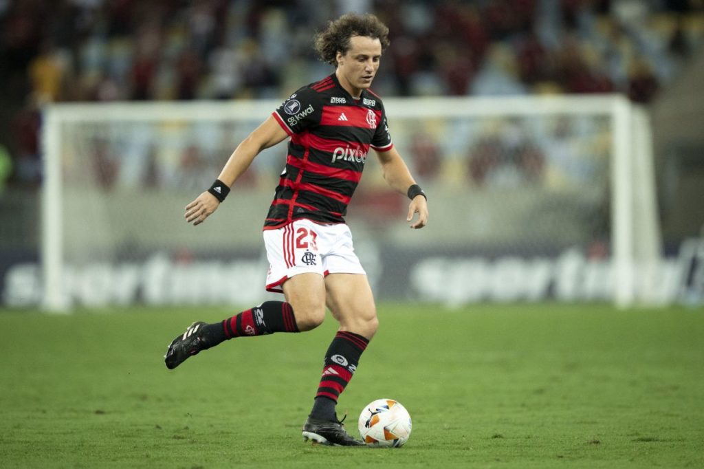 Zagueiro David Luiz em ação pelo Flamengo na Conembol Libertadores no Maracanã