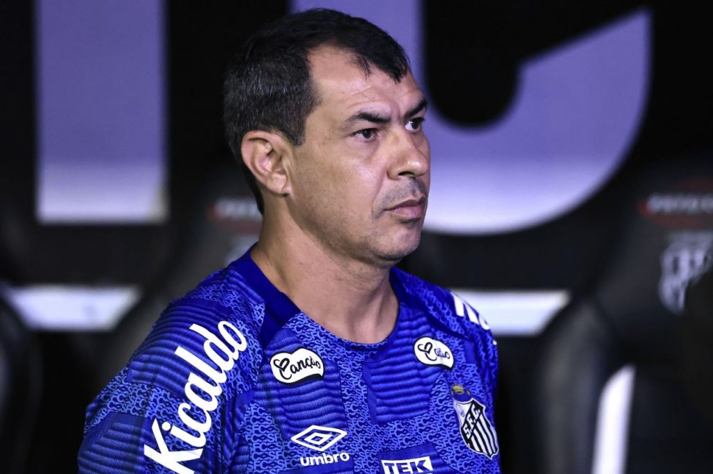 Técnico Fábio Carille no comando do Santos na Série B do Brasileirão