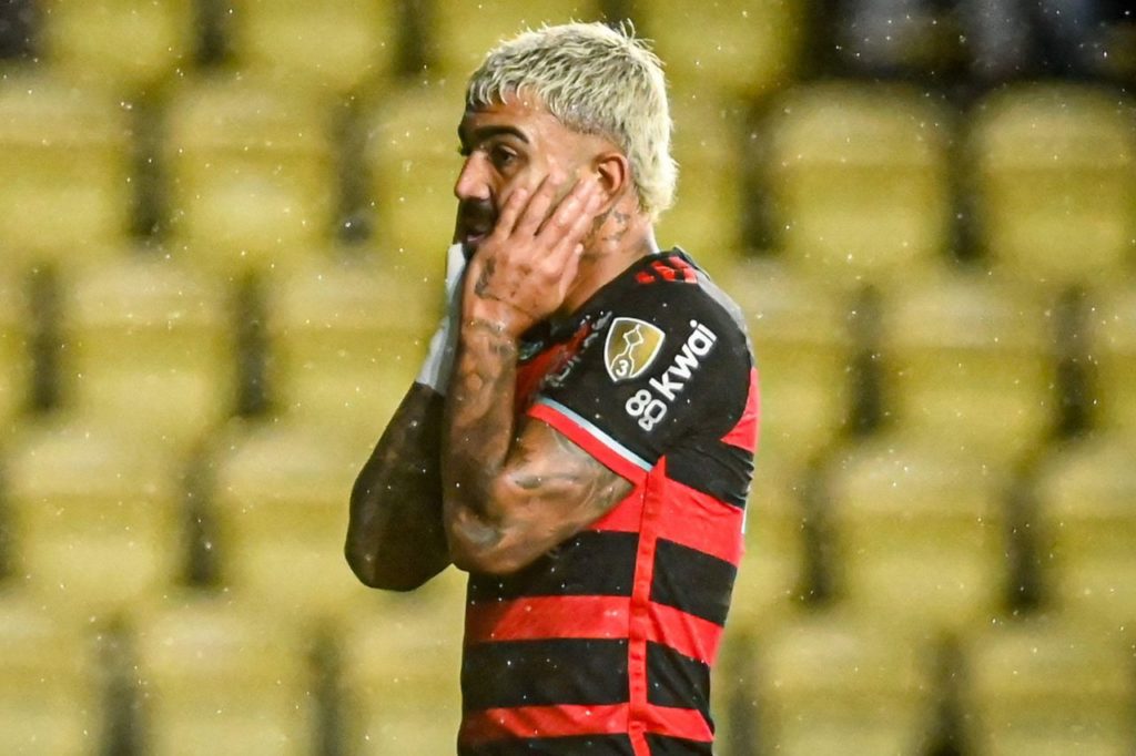 Atacante Gabriel Barbosa, o Gabigol, em jogo do Flamengo