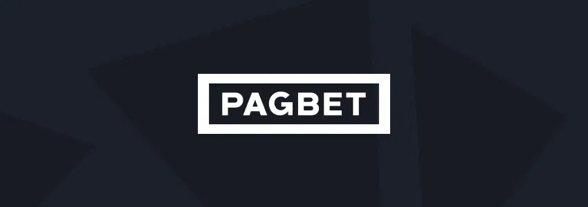 Banner de divulgação com logo da PagBet em tons de preto e branco contra fundo preto. 