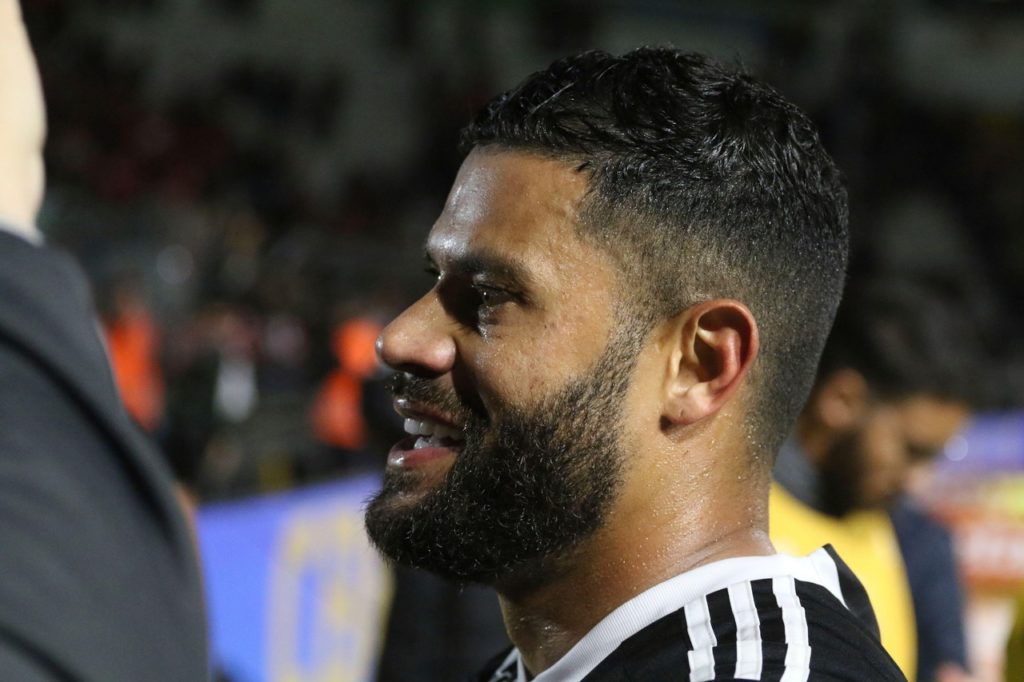 Hulk, do Atlético-MG, sorrindo após um dos jogos do time na temporada.