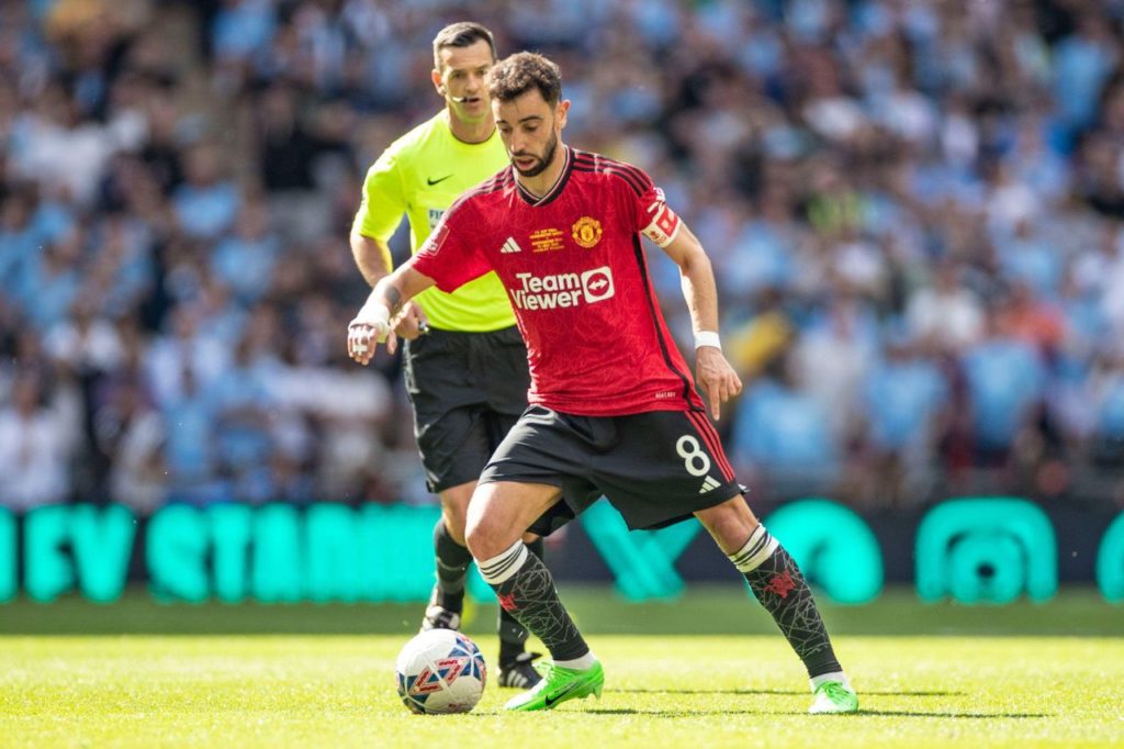 Meia Bruno Fernandes em ação pelo Manchester United