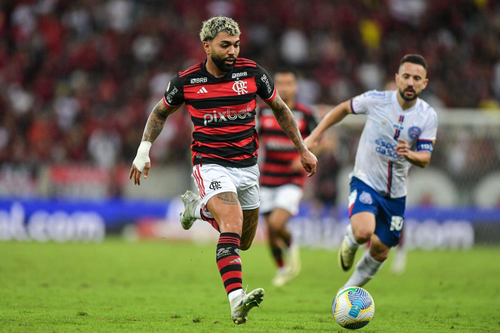 Gabigol durante uma partida contra o Bahia no Maracanã (Brasileirão Série A 2024).