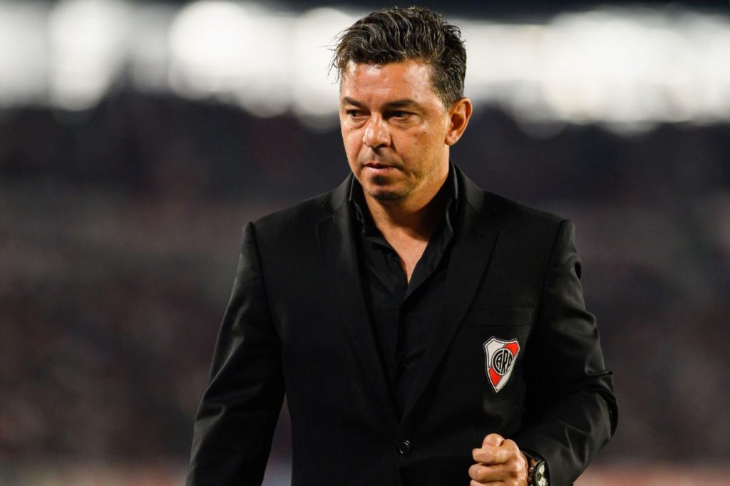 Treinador Marcelo Gallardo no comando do River Plate da Argentina