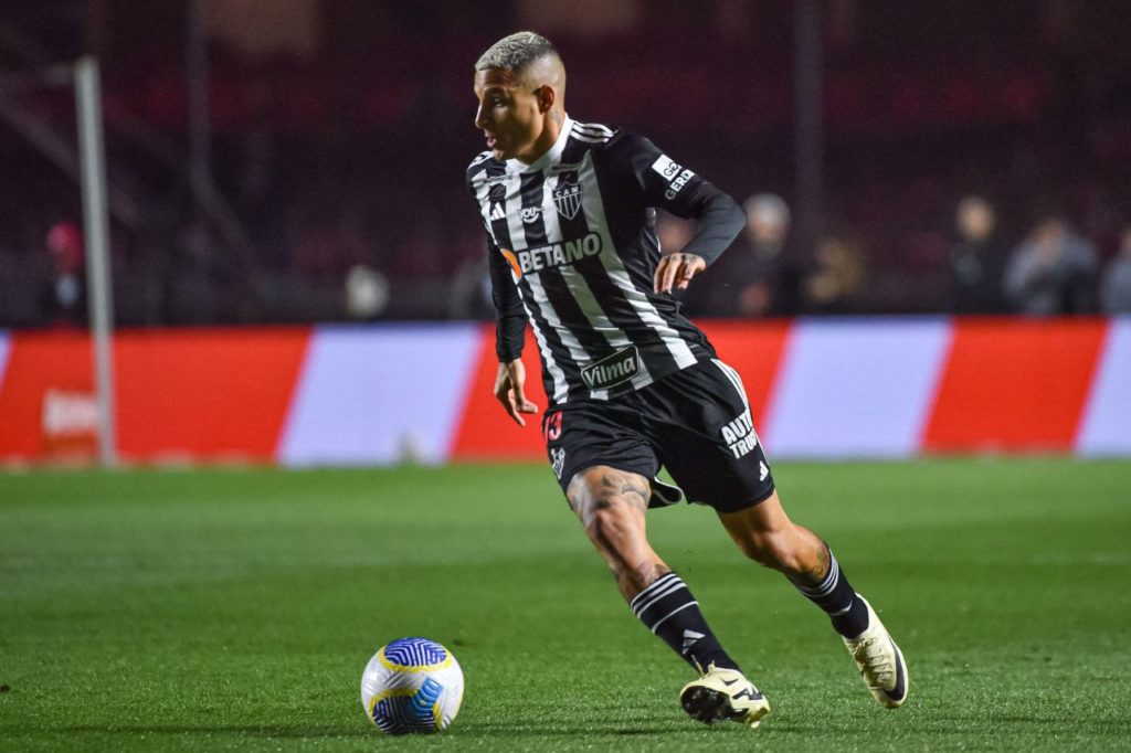 Lateral-esquerdo Guilherme Arana em jogo do Atlético-MG na Copa do Brasil