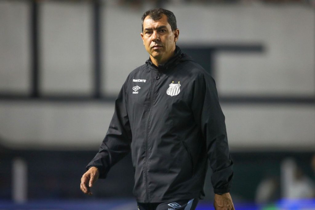 Técnico Fábio Carille no comando do Santos no Brasileiro Série B