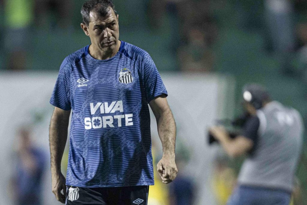 Técnico Fábio Carille no comando do Santos na Série B do Brasileiro