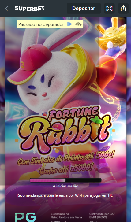 Print do Fortune Rabbit na seção de cassino da Betano.