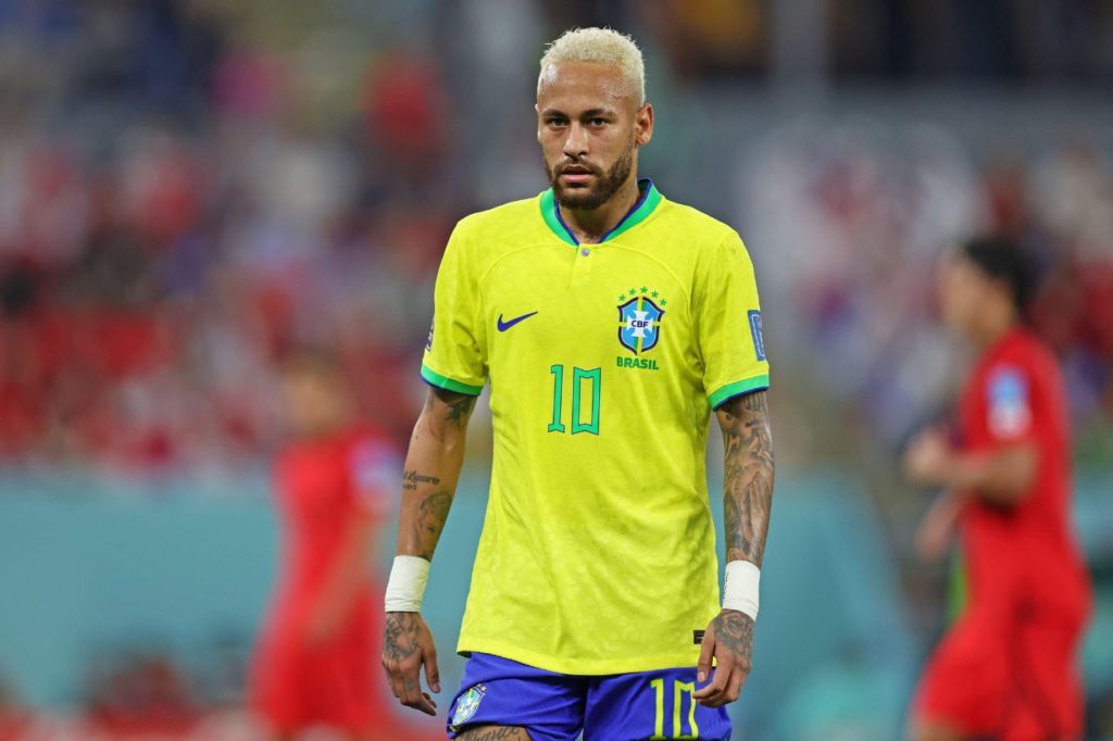 Atacante Neymar em jogo da seleção brasileira