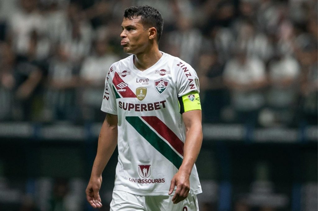 Zagueiro Thiago Silva em jogo do Fluminense