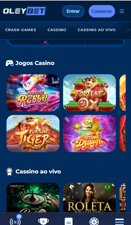 Catálogo de jogos de cassino da Oleybet. 